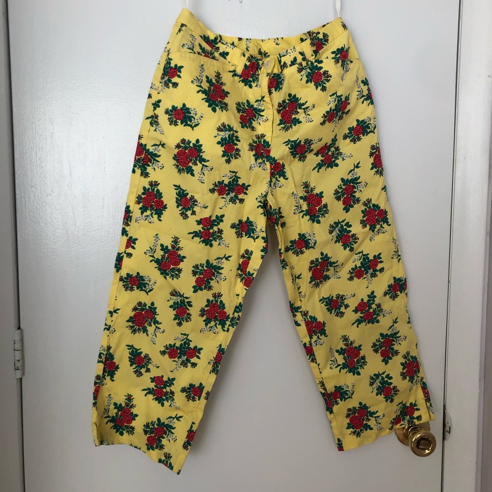 Vintage Ralph Lauren Yellow floral pants